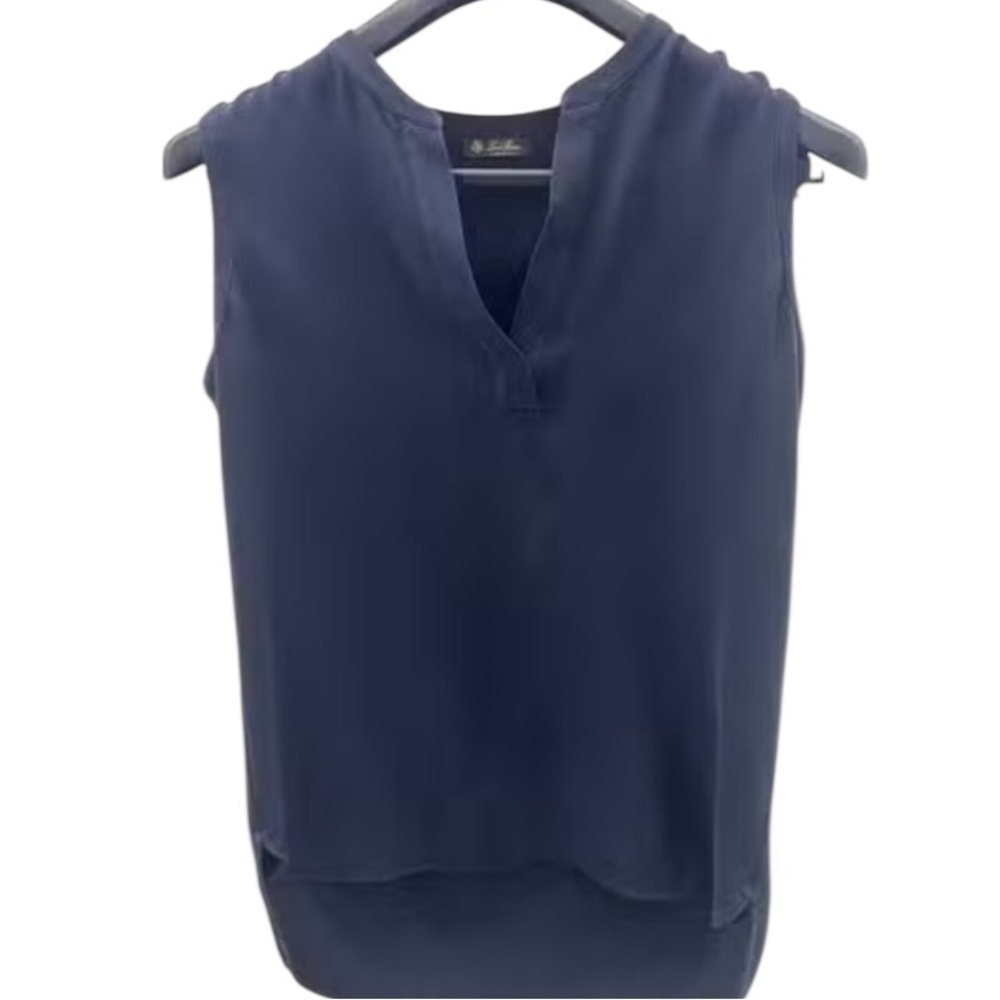 Loro Piana Navy Women's Silk shirt - size 48 (16) - Picture 2 of 8